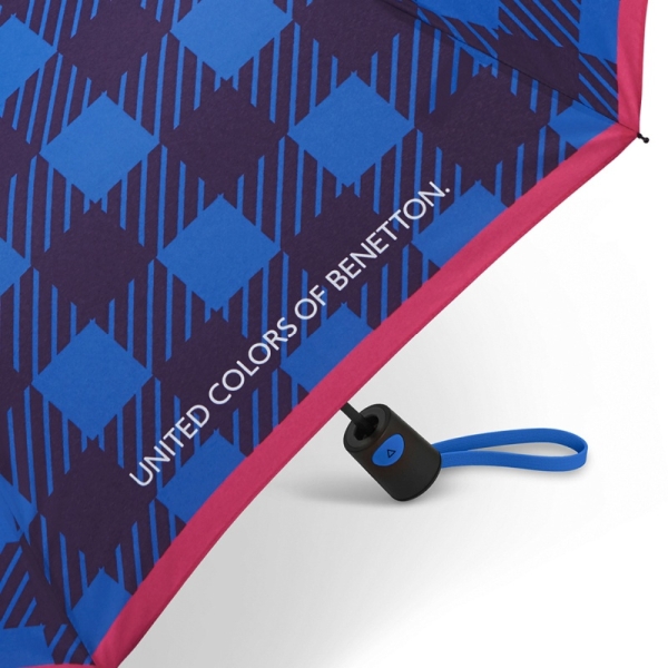 Benetton 59037 MINI AC CHECKS parasol damski granatowo-niebieski