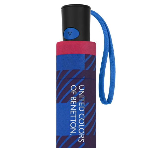 Benetton 59037 MINI AC CHECKS parasol damski granatowo-niebieski