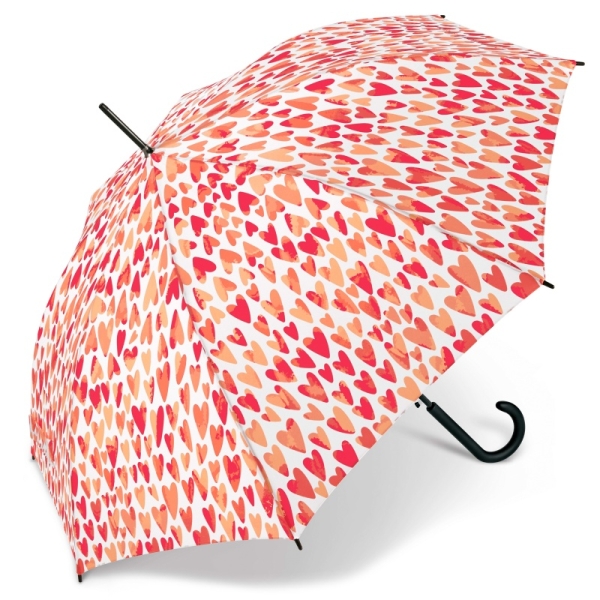 Benetton 59039 Long AC parasol damski biały w serca