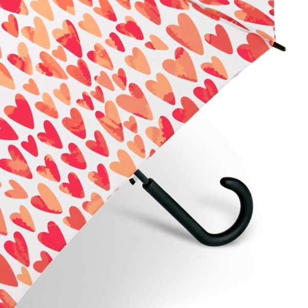 Benetton 59039 Long AC parasol damski biały w serca
