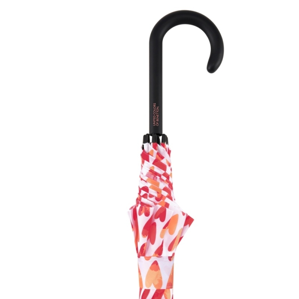Benetton 59039 Long AC parasol damski biały w serca