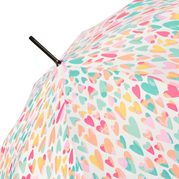 Benetton 59040 Long AC parasol damski biały w kolorowe serca