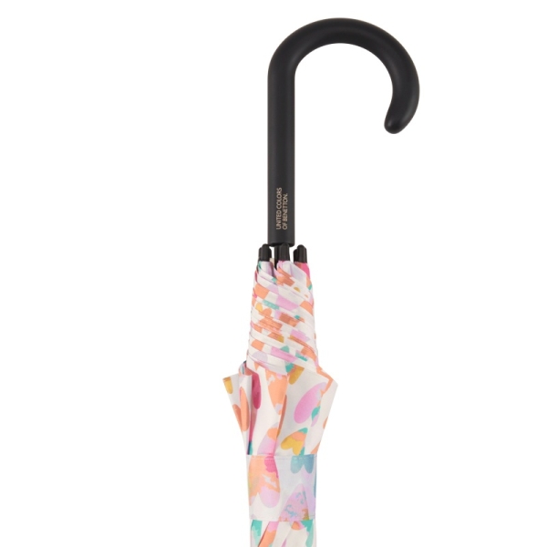 Benetton 59040 Long AC parasol damski biały w kolorowe serca