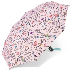 Benetton 59057 Mini AC parasol damski różowy z napisami