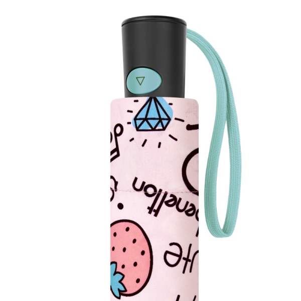 Benetton 59057 Mini AC parasol damski różowy z napisami