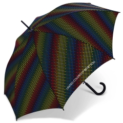 Benetton 59063 Long AC parasol damski czarny w kolorowe kropki