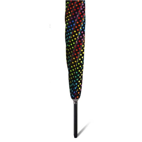 Benetton 59063 Long AC parasol damski czarny w kolorowe kropki