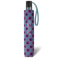Benetton 59074 MINI AC parasol damski szary w fioletowe kółka