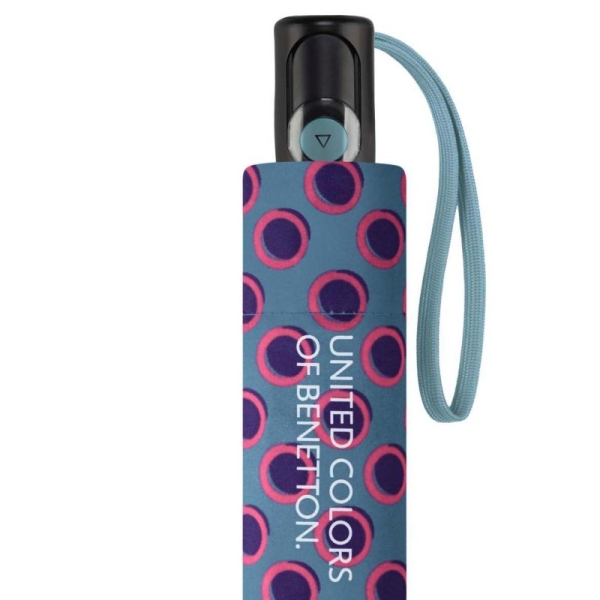 Benetton 59074 MINI AC parasol damski szary w fioletowe kółka