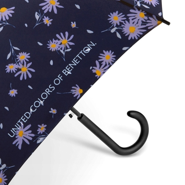 Benetton Happy Rain 59013 Long AC parasolka fioletowa w kwiaty