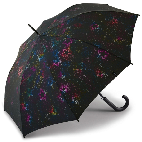 Esprit Happy Rain 58654 parasolka czarna w gwiazdki metaliczne