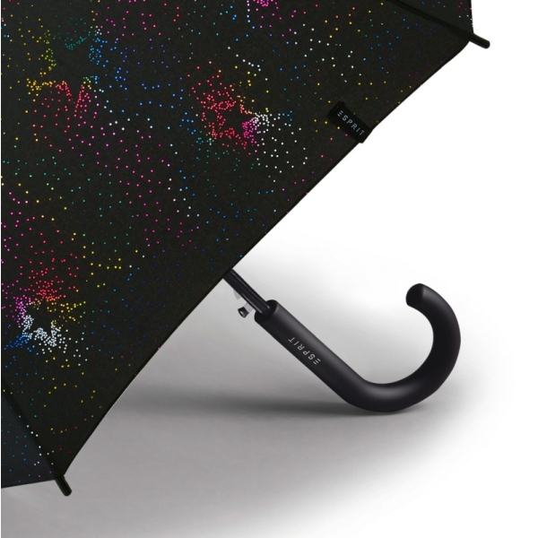 Esprit Happy Rain 58654 parasolka czarna w gwiazdki metaliczne