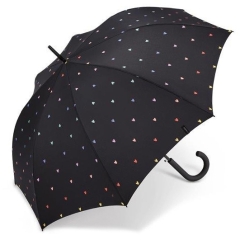 Esprit Happy Rain 58692 LONG AC parasolka czarna w serduszka