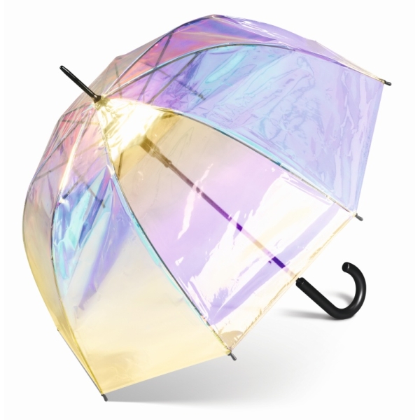 Essentials Happy Rain 40979 Long AC Domeshape Shiny parasolka metaliczna