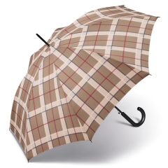 Happy Rain 41059 parasolka brązowo-beżowa w kratkę