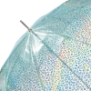 Happy Rain 40964 Long POE parasolka transparentna z srebrnym wzorem