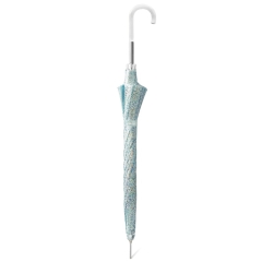 Happy Rain 40964 Long POE parasolka transparentna z srebrnym wzorem