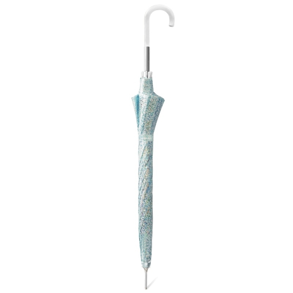 Happy Rain 40964 Long POE parasolka transparentna z srebrnym wzorem