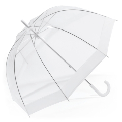 Happy Rain 40974 LONG Domeshape parasolka transparentna z białą obwódką