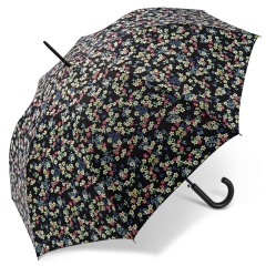 Happy Rain 41106 Long AC Millefleurs parasol damski czarny w kwiaty