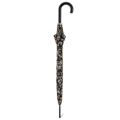 Happy Rain 41106 Long AC Millefleurs parasol damski czarny w kwiaty