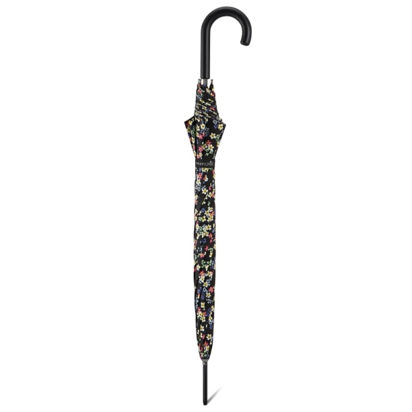 Happy Rain 41106 Long AC Millefleurs parasol damski czarny w kwiaty
