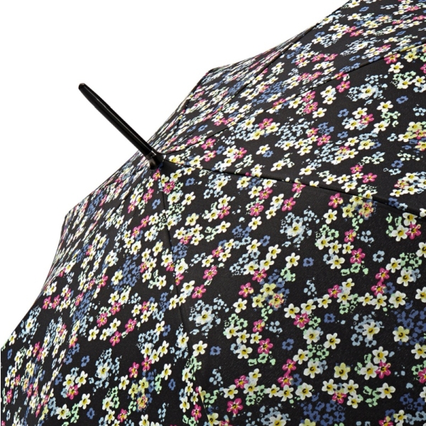 Happy Rain 41106 Long AC Millefleurs parasol damski czarny w kwiaty