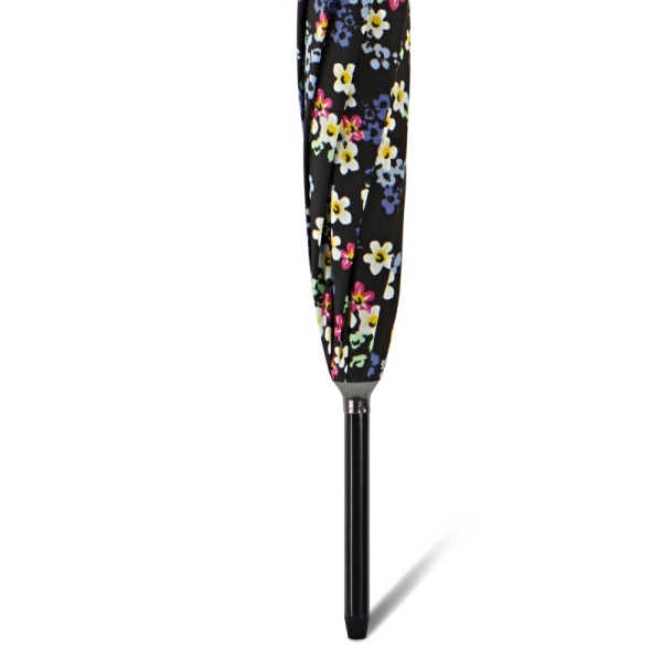Happy Rain 41106 Long AC Millefleurs parasol damski czarny w kwiaty