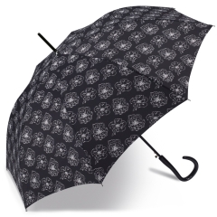 Pierre Cardin 82674 Long AC parasol damski czarny z białym wzorem