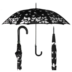Magiczna parasolka czarna MOTYLE ZMIENIAJĄCE KOLOR Sanfo 6093A