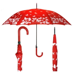 Magiczna parasolka czerwona MOTYLE ZMIENIAJĄCE KOLOR Sanfo 6093A