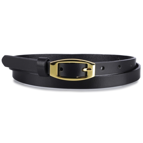 Marquis Belts pasek damski skórzany czarny 90 cm
