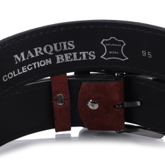 Marquis Belts pasek skórzany zamszowy burgundowy 95 cm