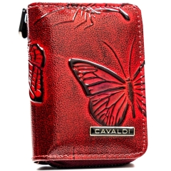 Cavaldi PN30-BCF/2464 Red portfel damski skórzany czerwony
