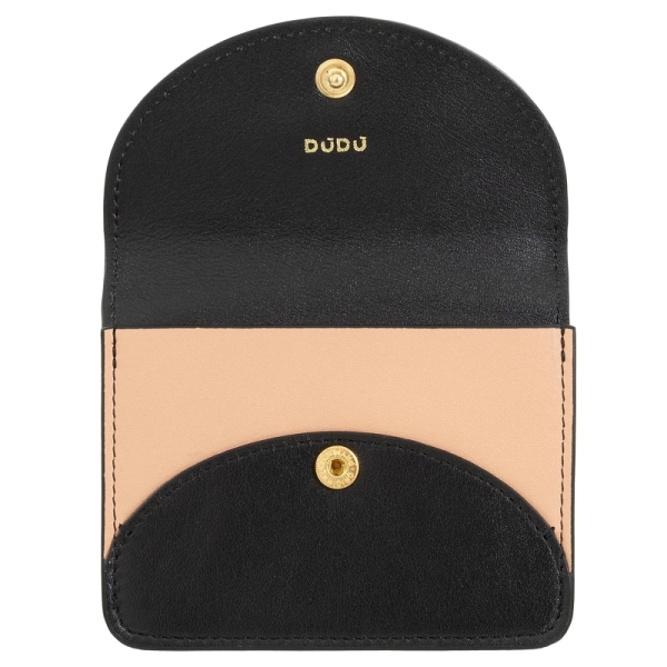 DuDu Adriatic-Black rose etui na karty skórzane ciemny róż
