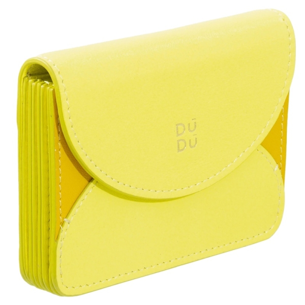DuDu Adriatic-Citrus yellow etui na karty skórzane cytrusowy żółty