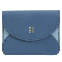 DuDu Adriatic-Denim Blue etui na karty skórzane niebieski