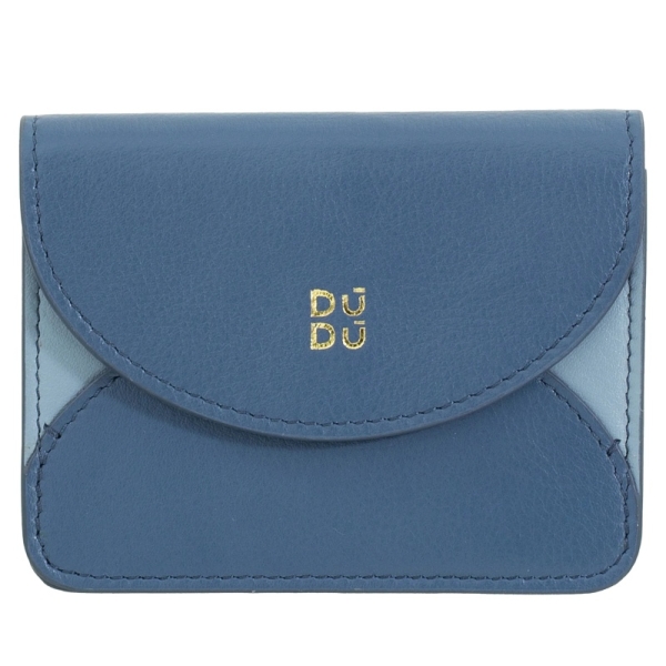 DuDu Adriatic-Denim Blue etui na karty skórzane niebieski