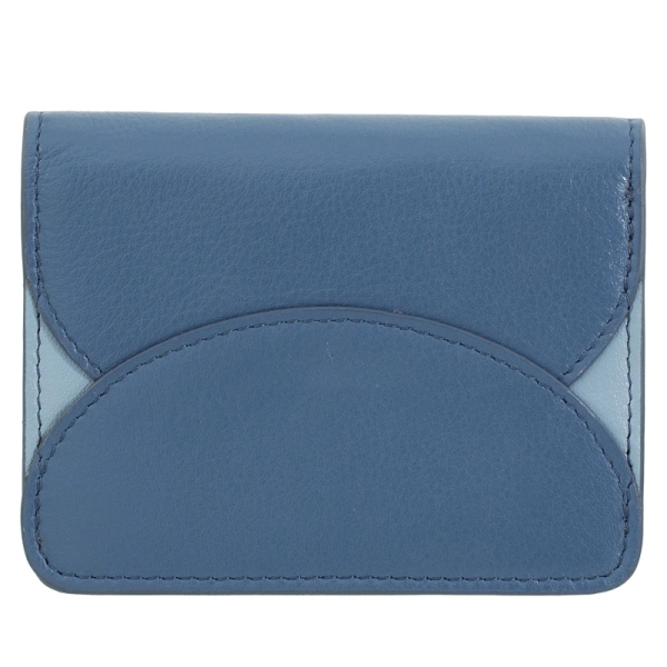 DuDu Adriatic-Denim Blue etui na karty skórzane niebieski