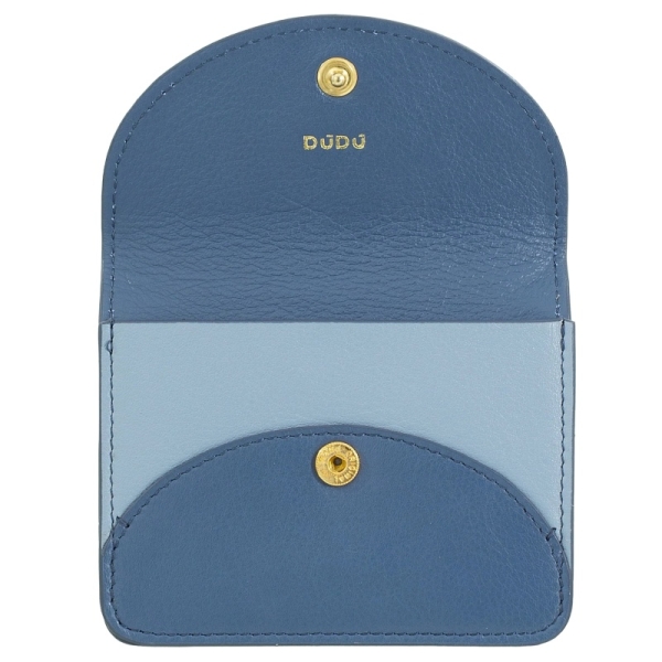 DuDu Adriatic-Denim Blue etui na karty skórzane niebieski