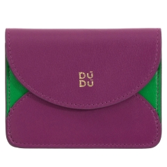 DuDu Adriatic-Fuchsia etui na karty skórzane fuksjowe