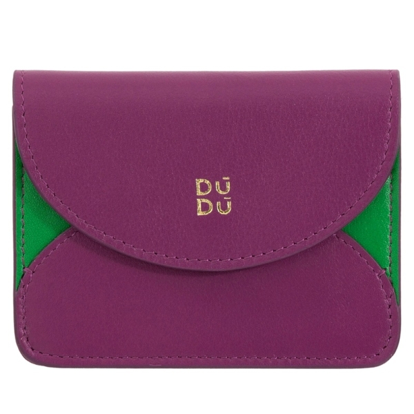 DuDu Adriatic-Fuchsia etui na karty skórzane fuksjowe