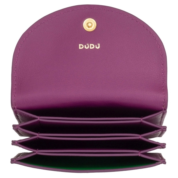 DuDu Adriatic-Fuchsia etui na karty skórzane fuksjowe