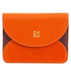 DuDu Adriatic-Orange etui na karty skórzane pomarańczowe