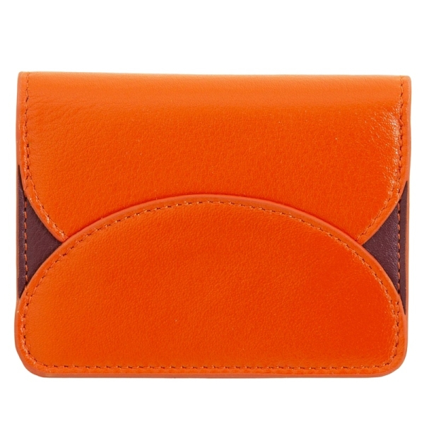 DuDu Adriatic-Orange etui na karty skórzane pomarańczowe