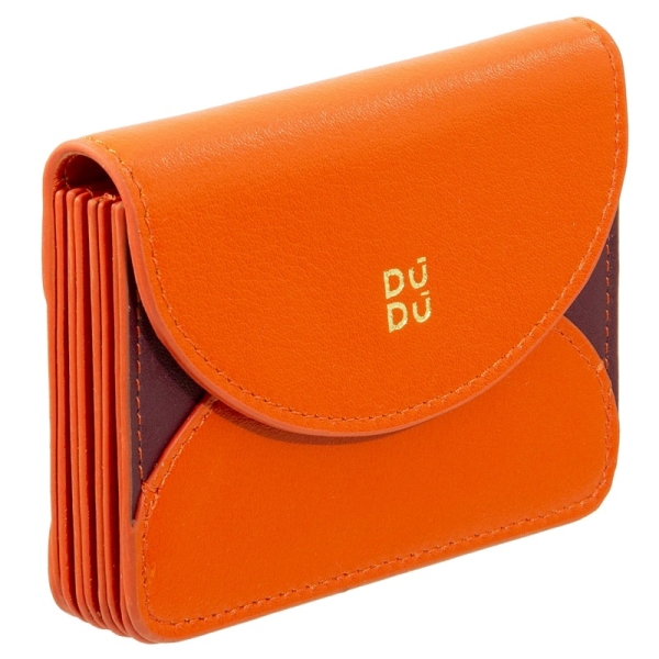 DuDu Adriatic-Orange etui na karty skórzane pomarańczowe
