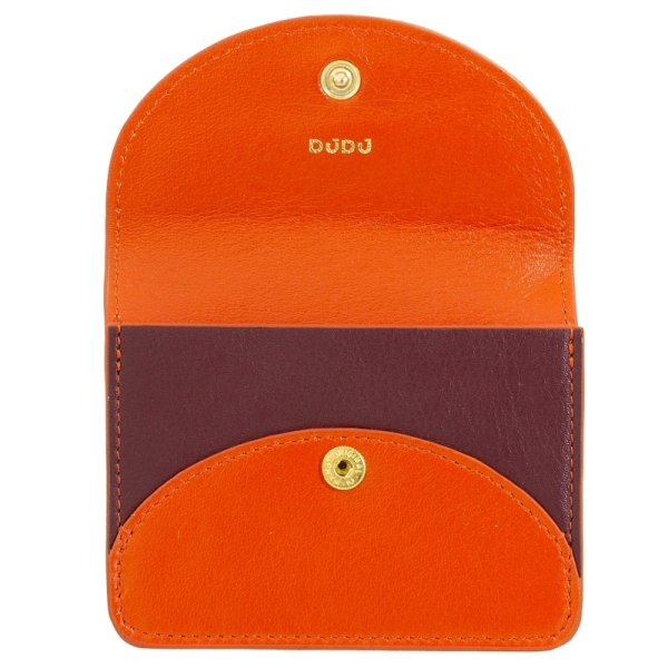 DuDu Adriatic-Orange etui na karty skórzane pomarańczowe