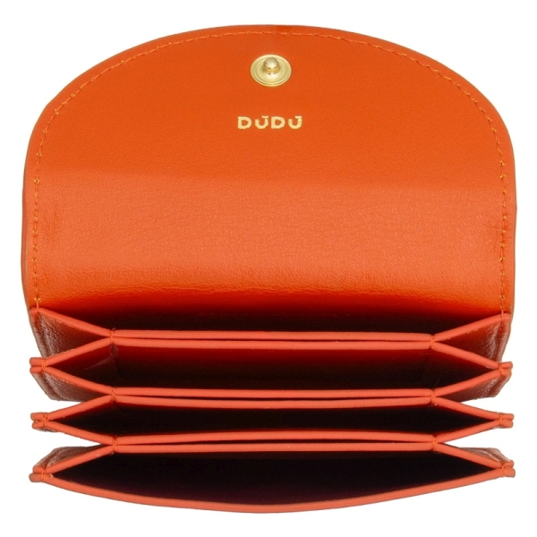 DuDu Adriatic-Orange etui na karty skórzane pomarańczowe