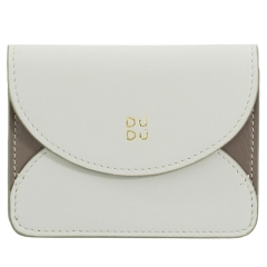 DuDu Adriatic-Pearl grey etui na karty skórzane perłowe szare