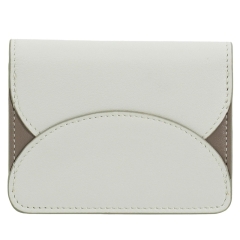 DuDu Adriatic-Pearl grey etui na karty skórzane perłowe szare